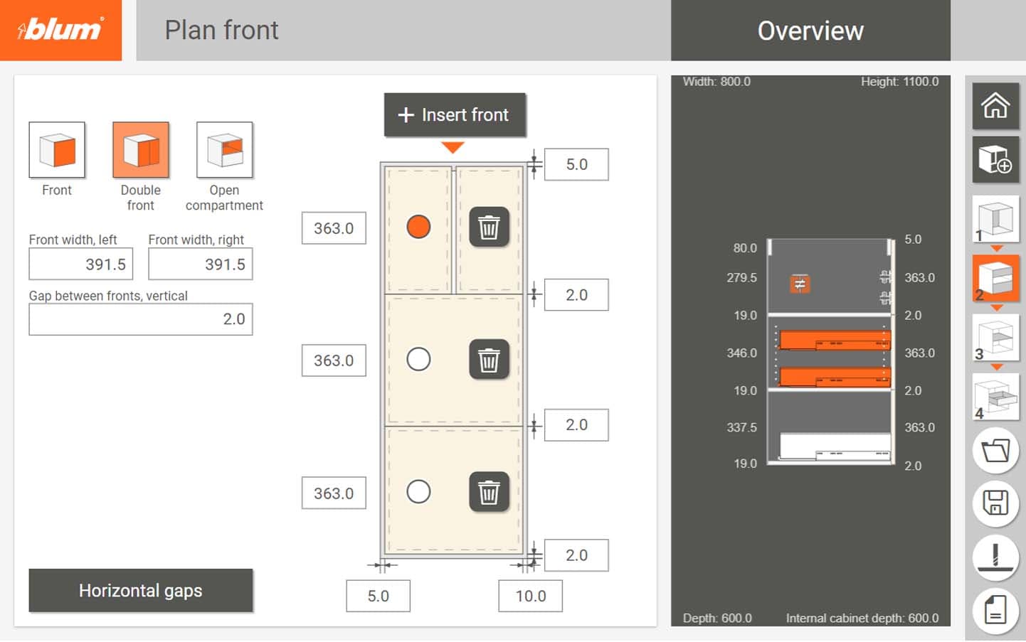 Intuitive Blum EASYSTICK user interface